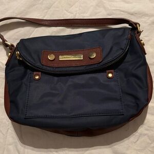 Adrienne Vittadini Navy and Brown Crossbody Bag